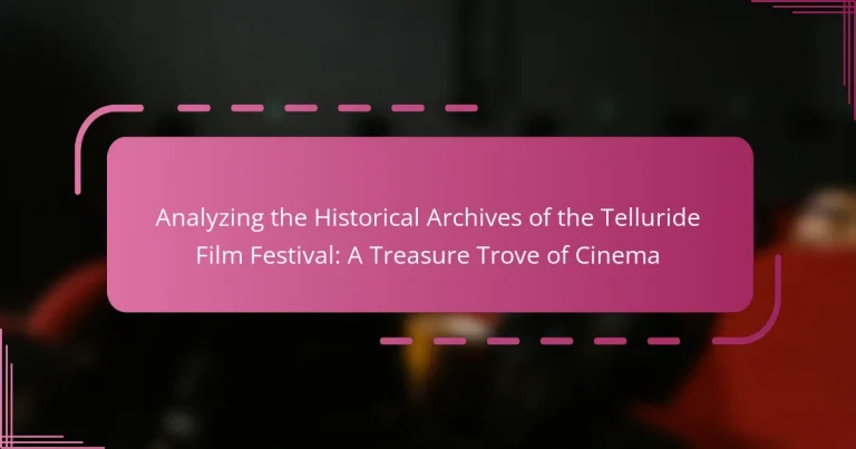 Analyzing the Historical Archives of the Telluride Film Festival: A Treasure Trove of Cinema