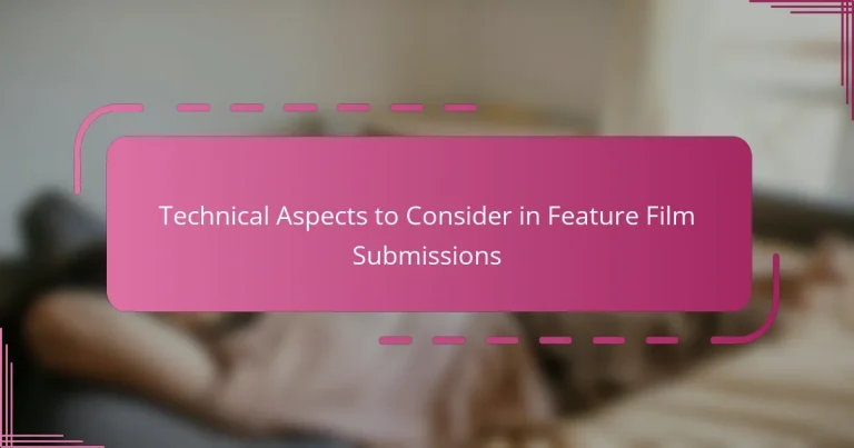 Technical Aspects to Consider in Feature Film Submissions