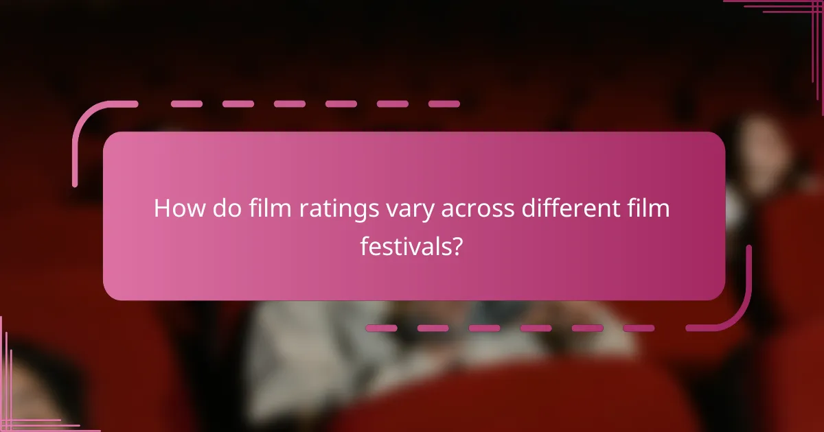 How do film ratings vary across different film festivals?