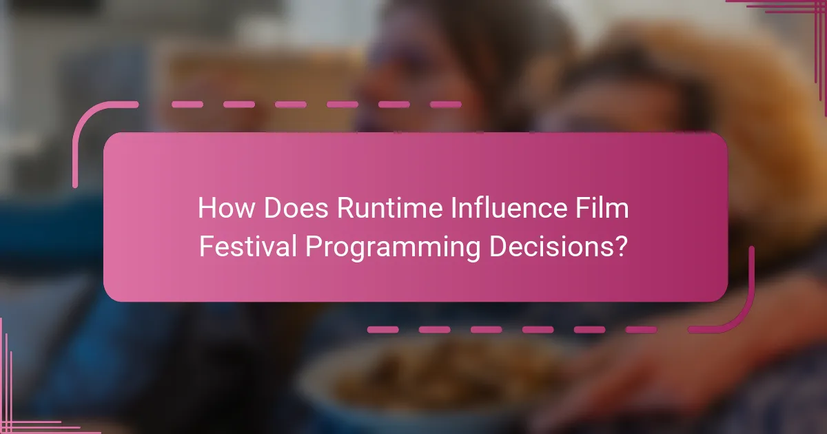 How Does Runtime Influence Film Festival Programming Decisions?