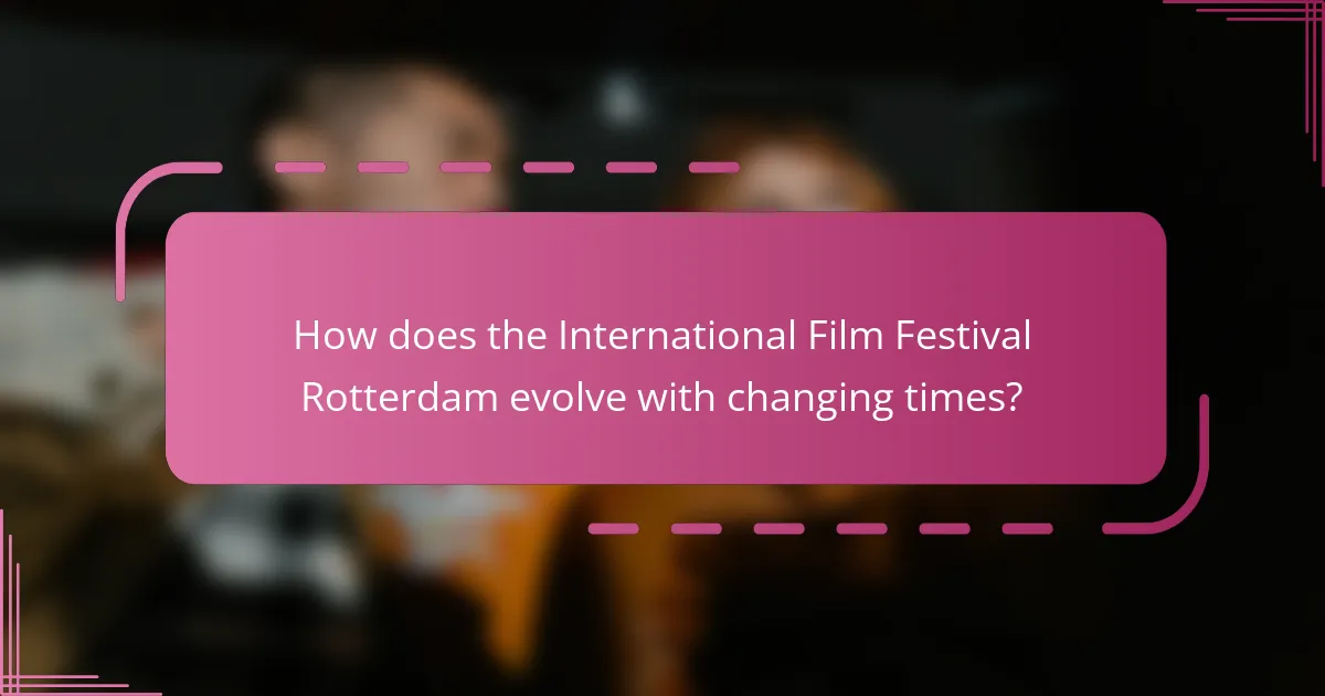 How does the International Film Festival Rotterdam evolve with changing times?