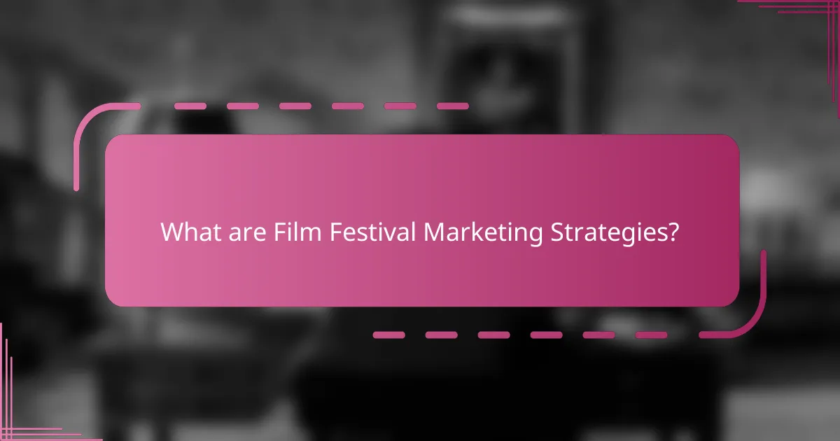 What are Film Festival Marketing Strategies?