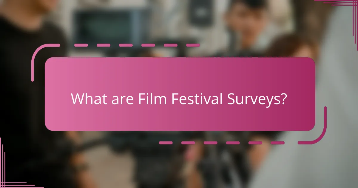 What are Film Festival Surveys?