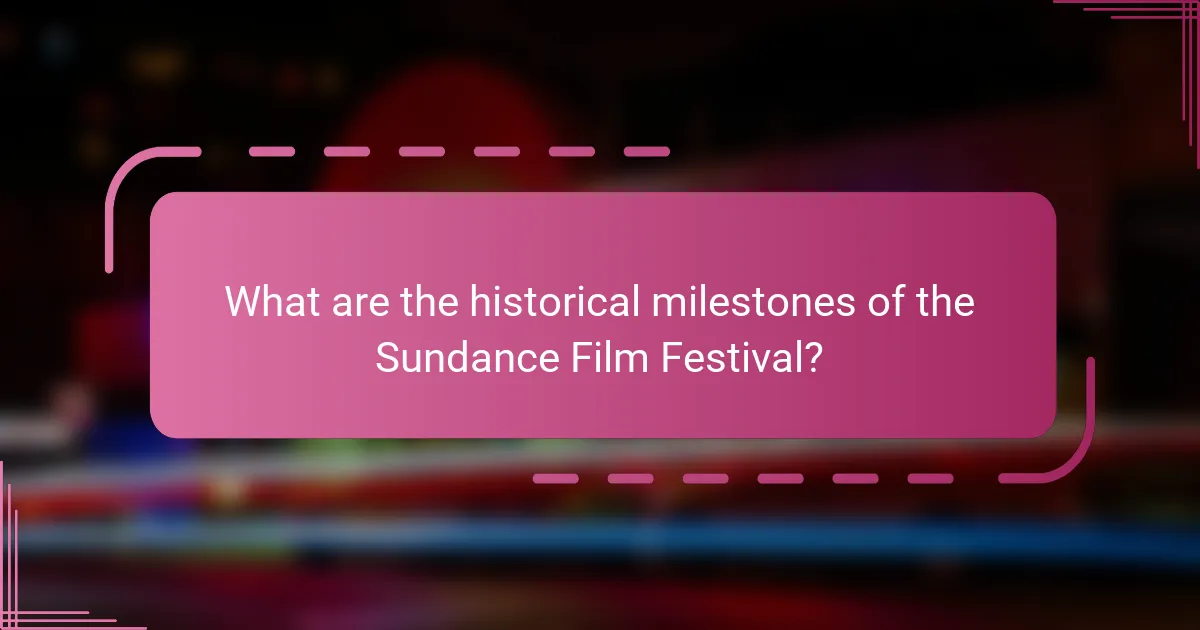 What are the historical milestones of the Sundance Film Festival?