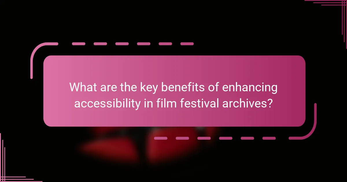 What are the key benefits of enhancing accessibility in film festival archives?