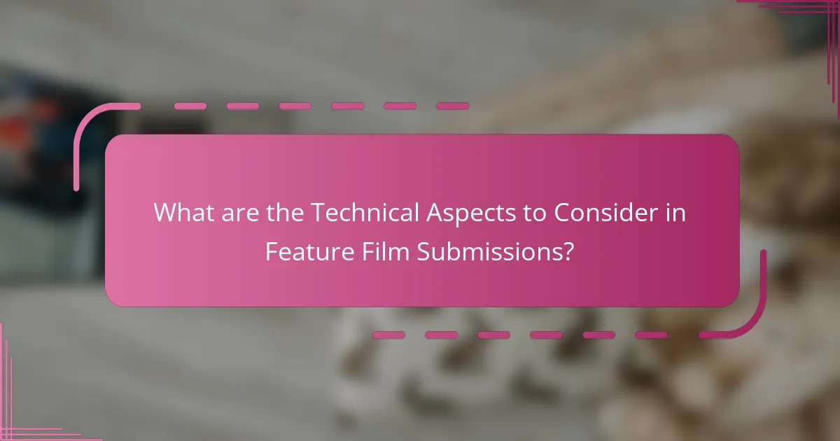 What are the Technical Aspects to Consider in Feature Film Submissions?