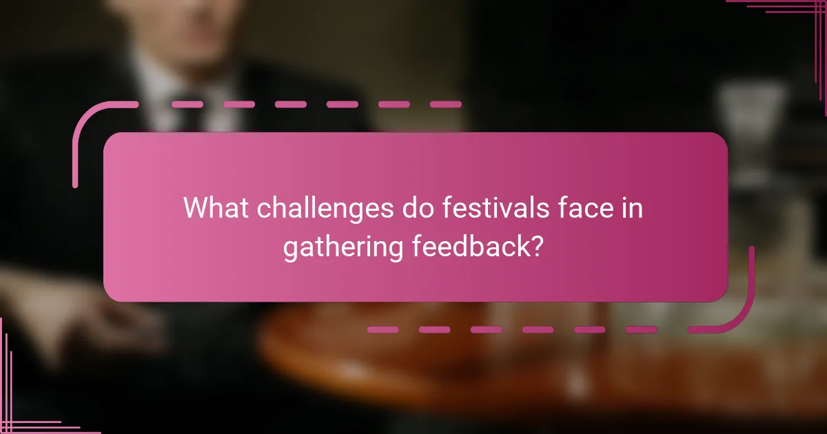 What challenges do festivals face in gathering feedback?