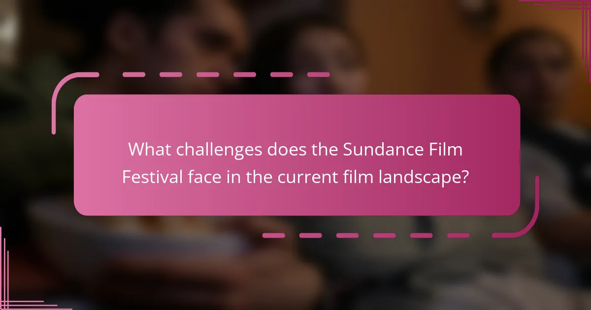 What challenges does the Sundance Film Festival face in the current film landscape?