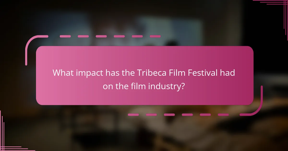 What impact has the Tribeca Film Festival had on the film industry?