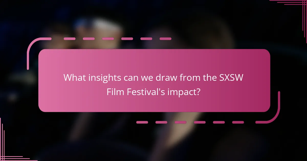 What insights can we draw from the SXSW Film Festival's impact?