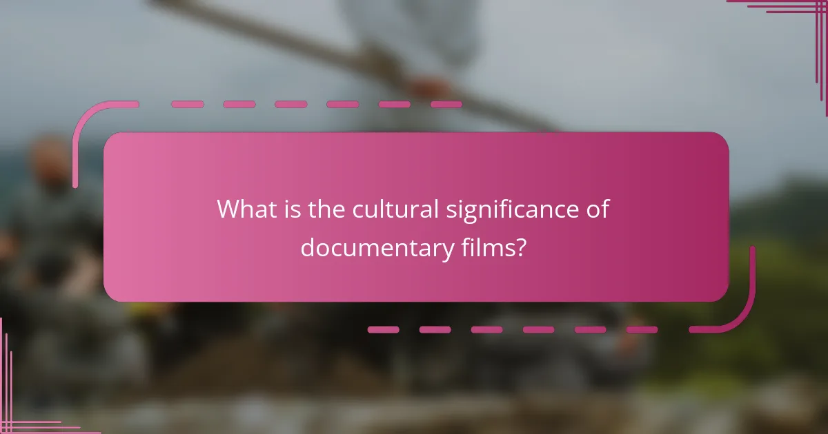 What is the cultural significance of documentary films?
