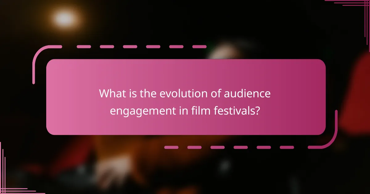 What is the evolution of audience engagement in film festivals?