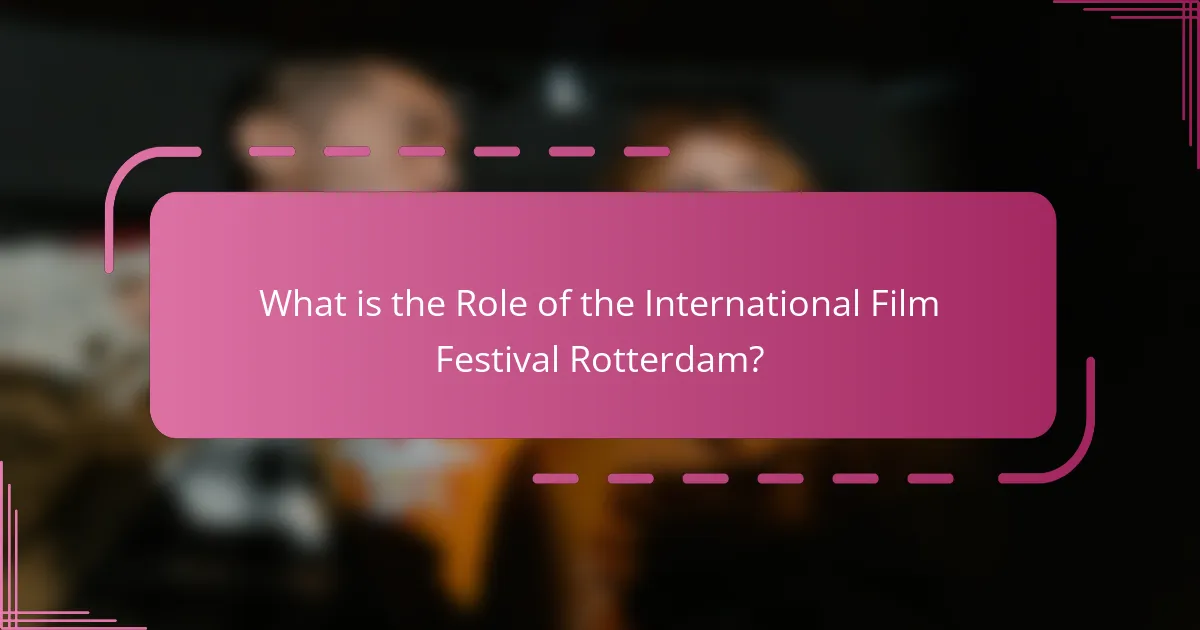 What is the Role of the International Film Festival Rotterdam?