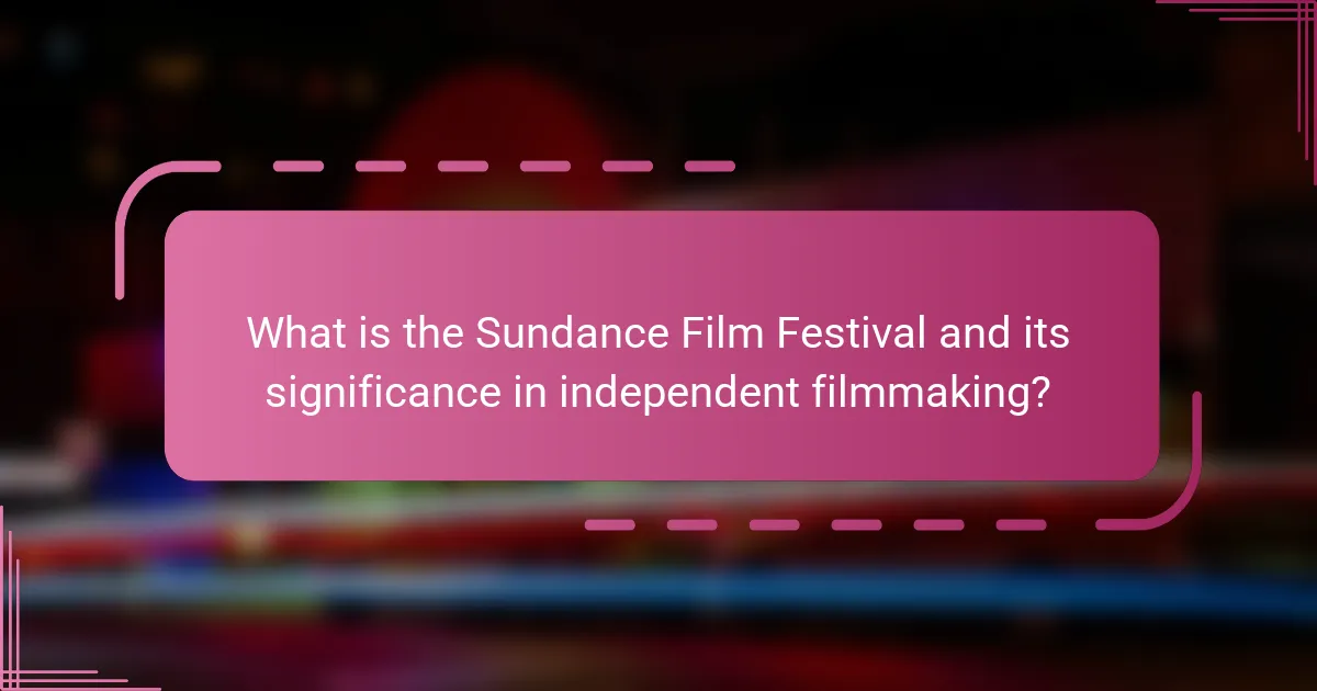 What is the Sundance Film Festival and its significance in independent filmmaking?