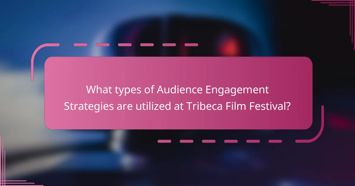 What types of Audience Engagement Strategies are utilized at Tribeca Film Festival?